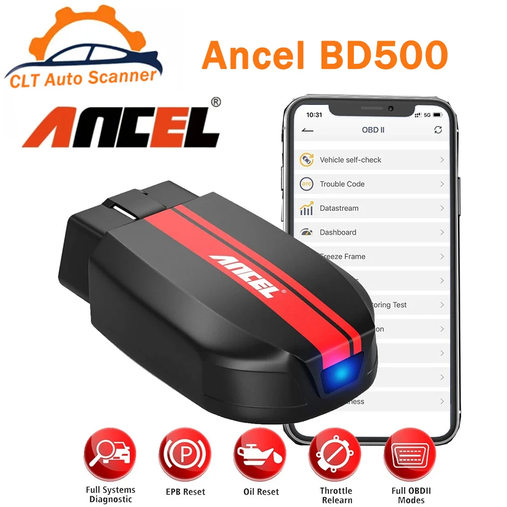 

Диагностический сканер ANCEL BD500 OBD2, устройство для чтения кодов автомобилей с поддержкой Bluetooth и дроссельной заслонки
