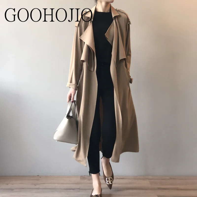 

Spring Autumn Trench Coat Slim Single Breasted Trench Coat Woman Trench Coat Long Women Windbreakers Plus Size Overcoat Femmino