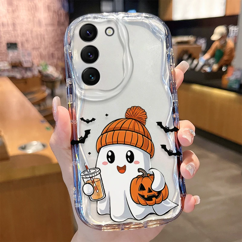 Фото Чехол Pumpkin Ghost для Samsung Galaxy A53 A50 A50S A36 A35 A34 A32 A30 A26 A25 A24 A20 A16 A15 A06 A05S A05 M55 M54 M35 5G Cover №4
