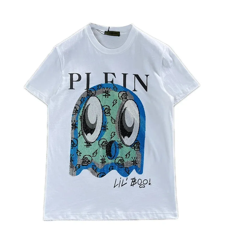 Мужская модная уличная одежда с бриллиантами круглым вырезом и коротким рукавом