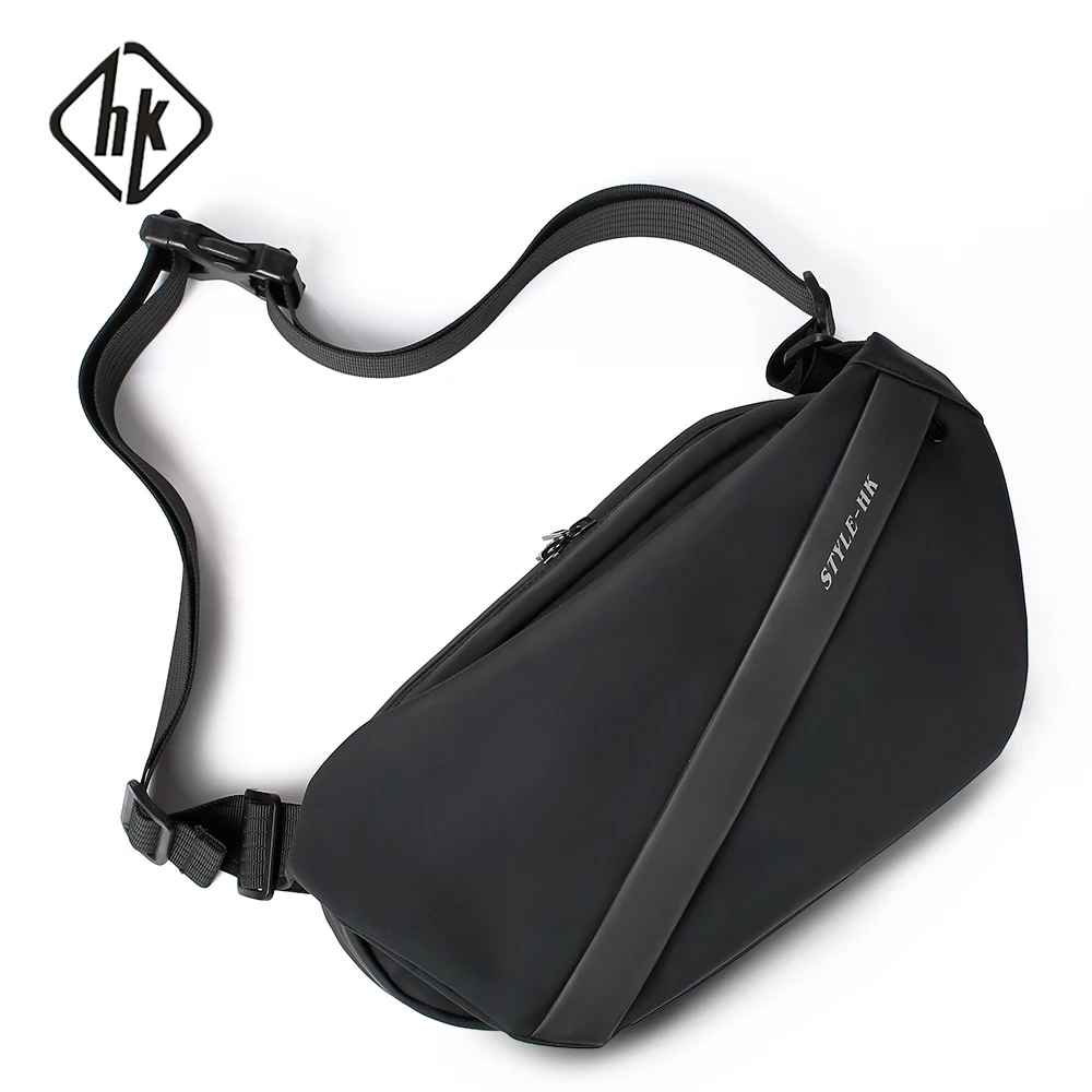  HcanKcan Men Luxury Multifunction Crossbody Bags Premium Waterproof Black Men's Shoulder Bag Fashion Male Messenger Chest Pack 