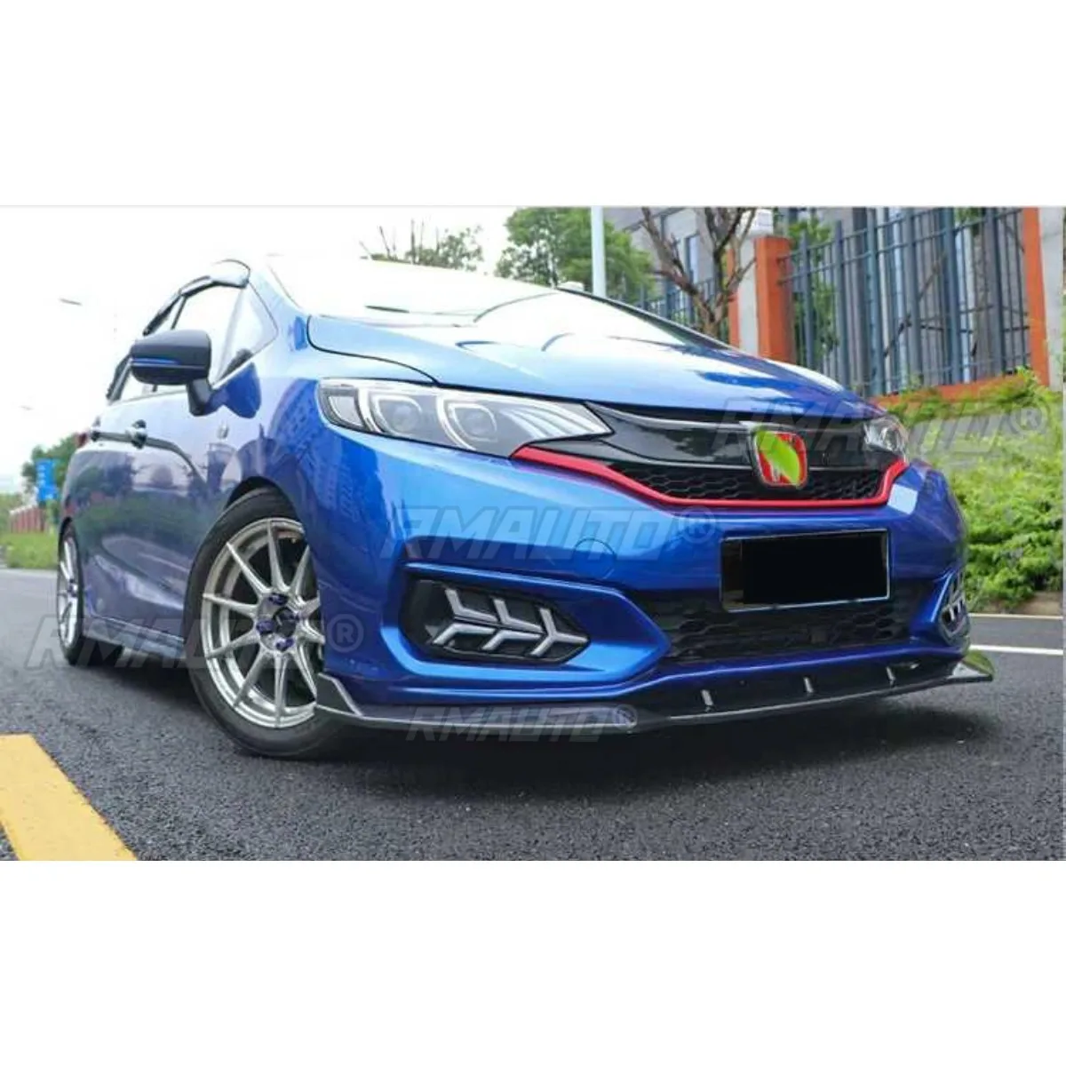 Фото Спойлер переднего бампера Fit Jazz, матовый черный, спортивный стиль, для Honda Fit Jazz 2018-2020, автомобильные аксессуары №4