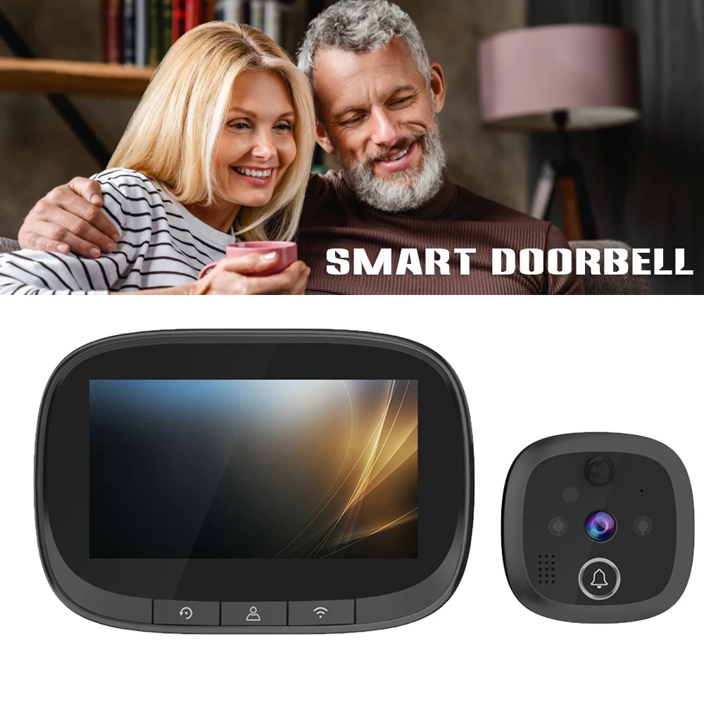 Wifi Peephole Smart Wireless Visual Home Doorbell Cell Phone Remote Intercom Safety Door Viewers Doorbells H-best