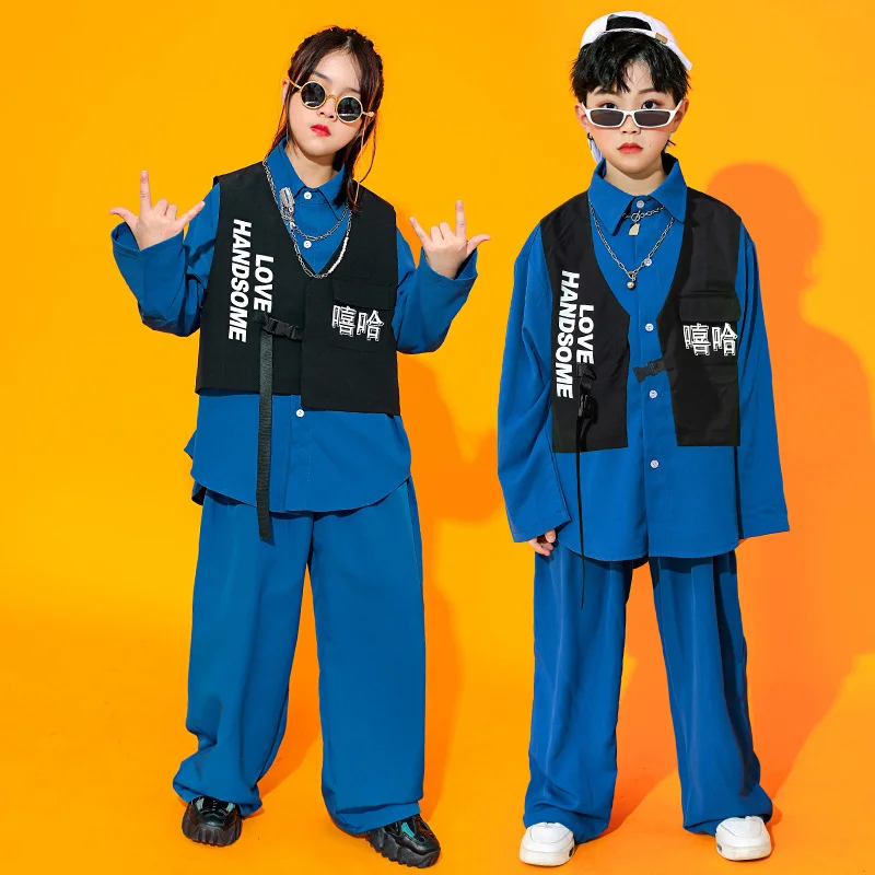 

Street dance children's trendy clothes boys hip hop suit hiphop clothes boys fried Street Girls' clothes jazz dance performance