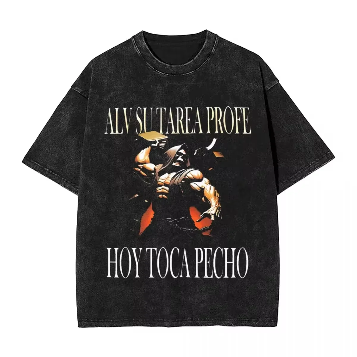 Мужская футболка-скелетоны с эффектом потертости и юмористическим черепом