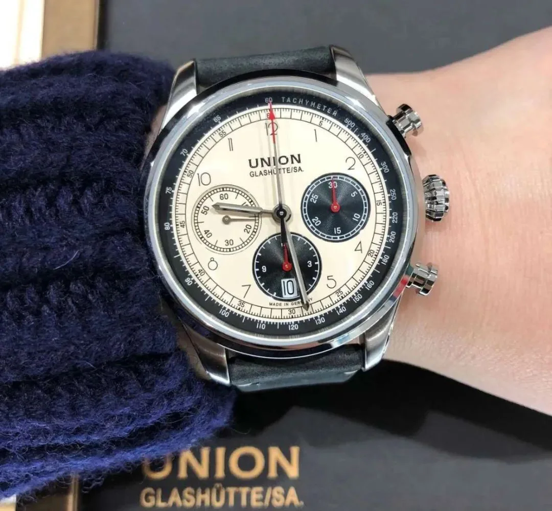 Часы наручные UNION GLASHUTTESA мужские спортивные водонепроницаемые с бесплатной