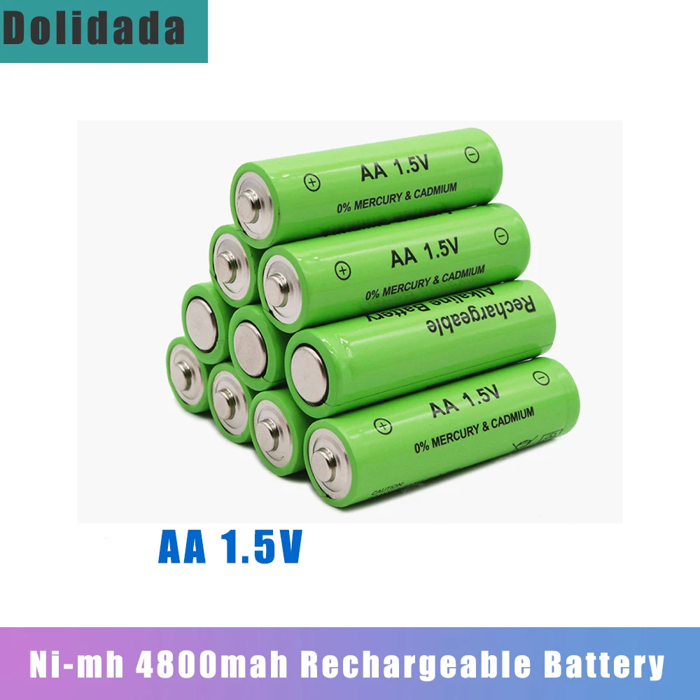 

8pcs 1.5v AA Battery 4800mah Rechargeable Battery Ni-mh Torch Battery for Clocks Mice Computers Toys Camping Flashlight
