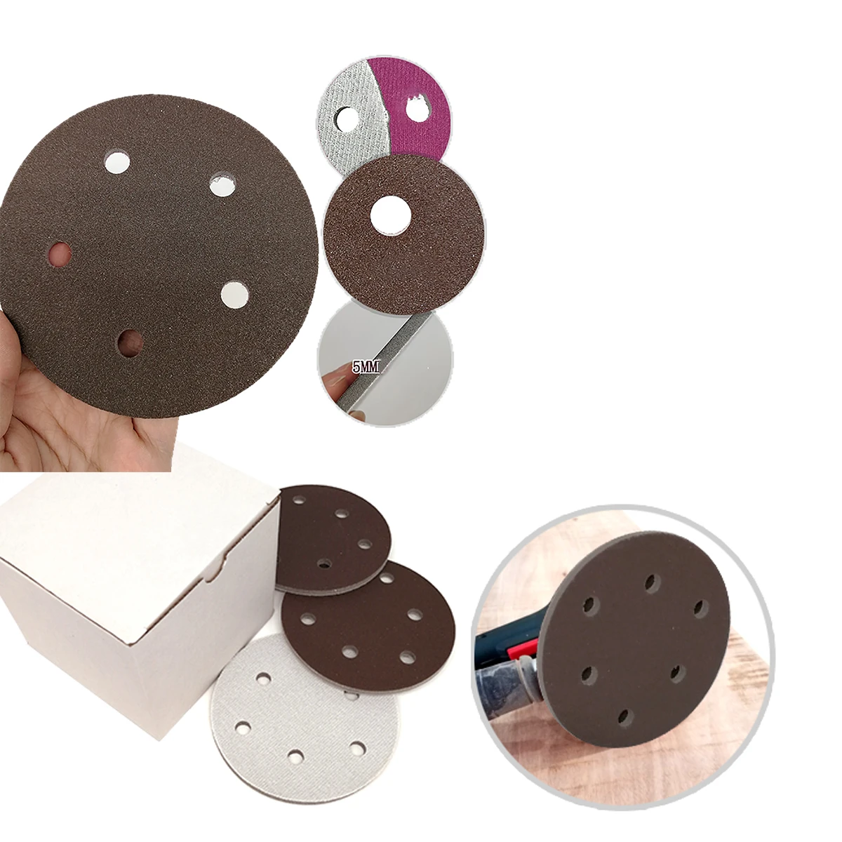 

5 "губка с 6 отверстиями, для сухой и влажной фотосъемки, зерна с петлей 300 # - 2000 #