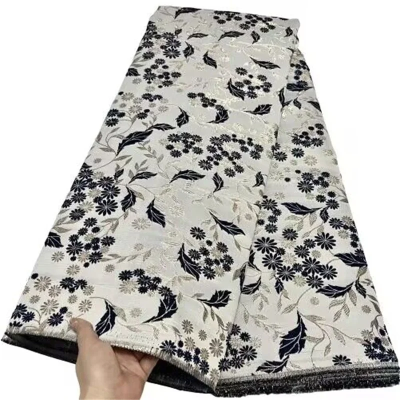 

White Latest High Quality African Nigerian Tulle Lace Fabric Jacquard Swiss Organza Embroidery Guipure Party Prom Dress 5 Yard