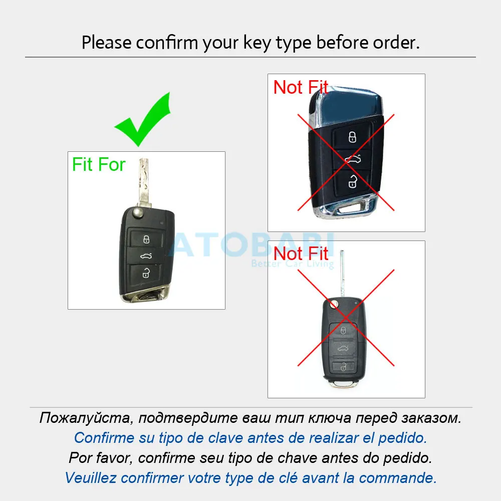 Кожаный чехол для автомобильного ключа брелок-держатель VW Volkswagen Golf MK7 CC EOS Tiguan SEAT