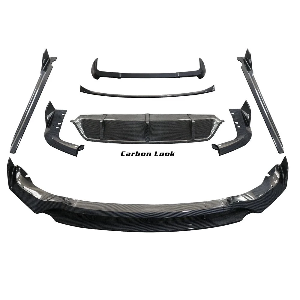 Glossy Black & carbon Fiber look body kit front bumper rear bumper diffuser side skirts spoiler  front lip for BMW  X5 G05