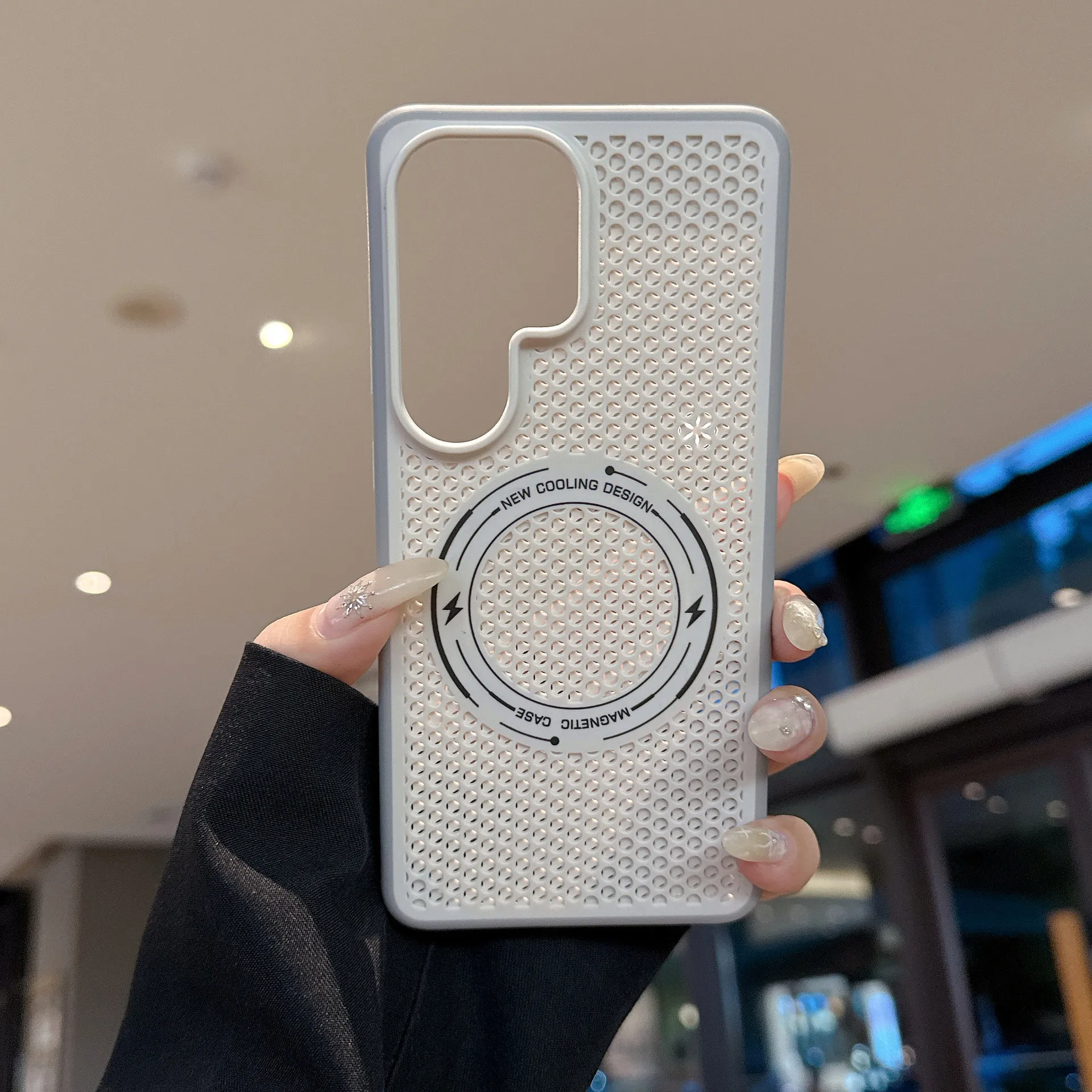Фото Магнитный чехол Honeycomb для Samsung Galaxy S26 S25 S24 Ultra Plus с матовой поверхностью, перфорацией и вентиляцией для Magsafe №5