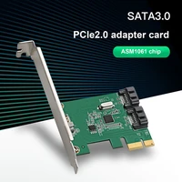 pcie 2 0 x1 to 2 port sata3 0 hard disk expansion card ams1016 chip adapter card pcie 2 0 riser card