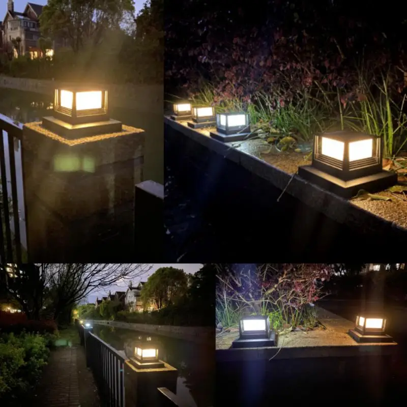 

Solar Light Outdoor Waterproof Solar Post Light Villa Column Lamp Fence Gate Pillar Head LED Lamp For House Gate Patio Garden