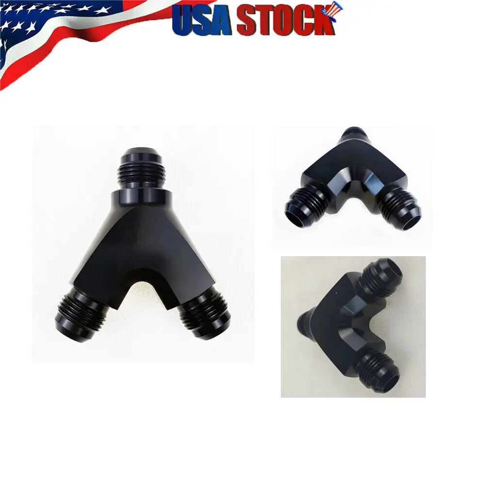 

6AN AN 6 Y Fuel Block Fitting Junction Coupler Adapter 6/6/6 T -6/-6/-6 BLACK