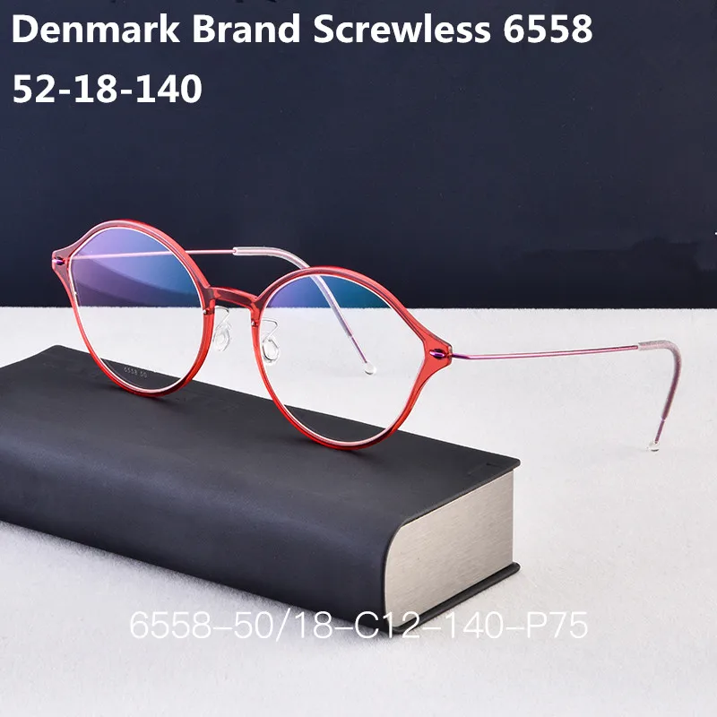 Дания брендовые титановые ацетатные очки в оправе ультралегкие ретро круглые с