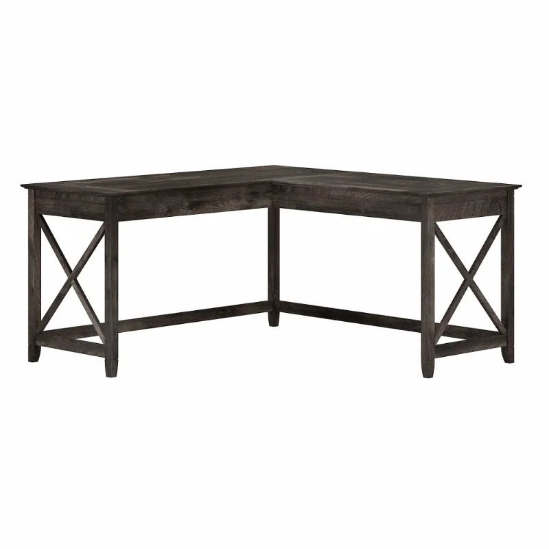 

Bush Furniture Key West 60W L Shaped Desk in Dark Gray Hickory