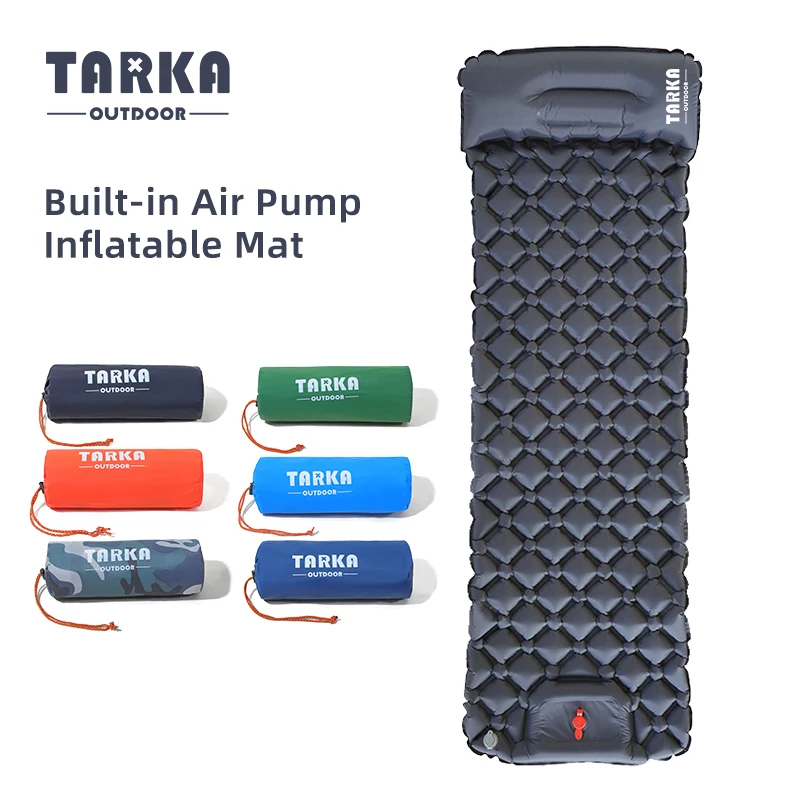 

TARKA Outdoor Sleeping Pad Built-in Inflator Pump Travel Mat Ultralight Inflatable Mattress Camping Equipment for Hiking Tourist