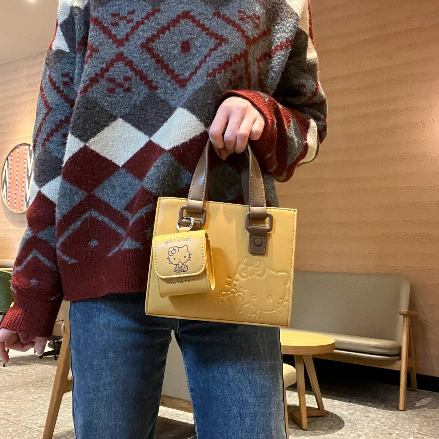 Sanrio Hello Kitty сумка через плечо аниме Kawaii мультфильм искусственная кожа мини-сумки