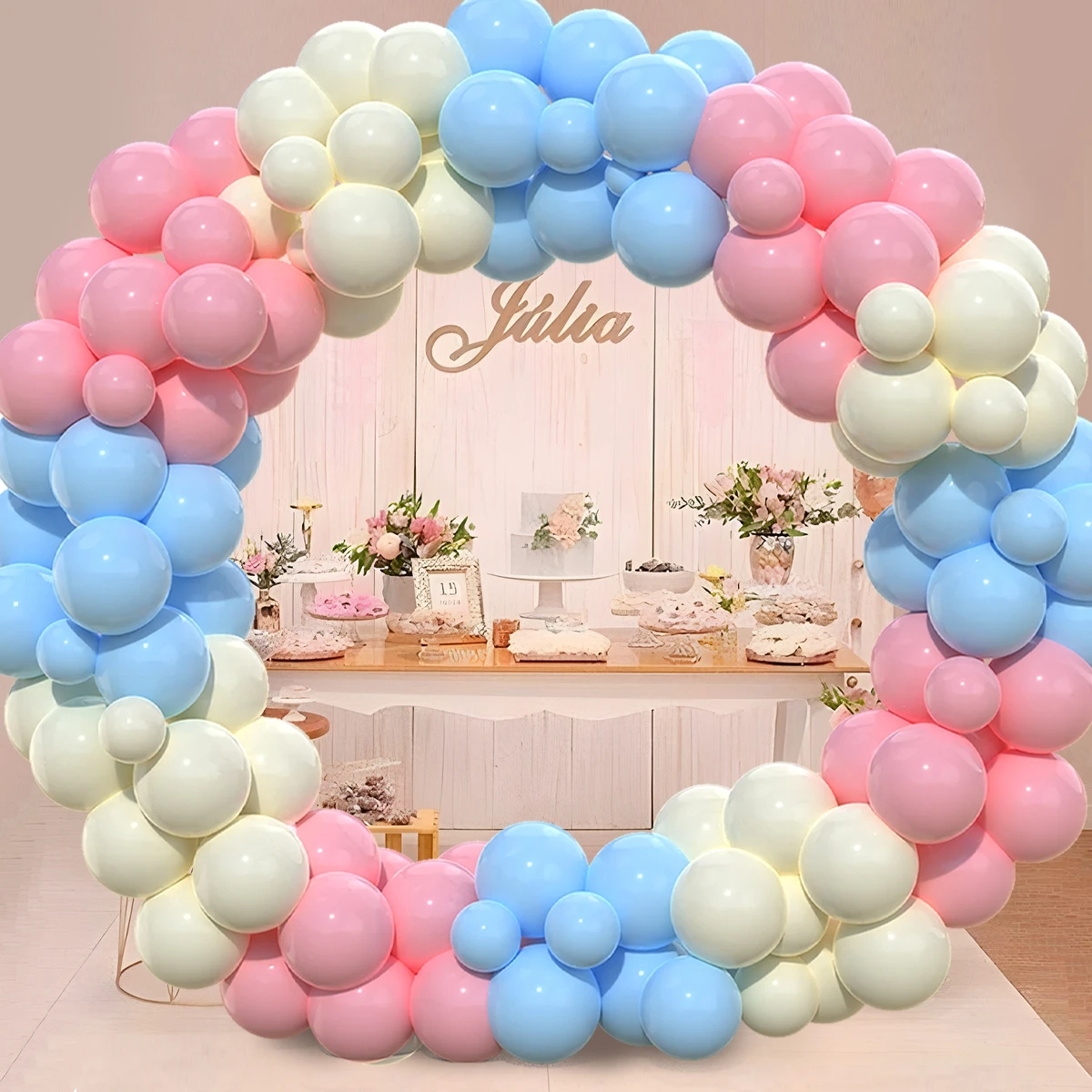 Розовые синие воздушные шары гирлянда арочный комплект украшение для дня