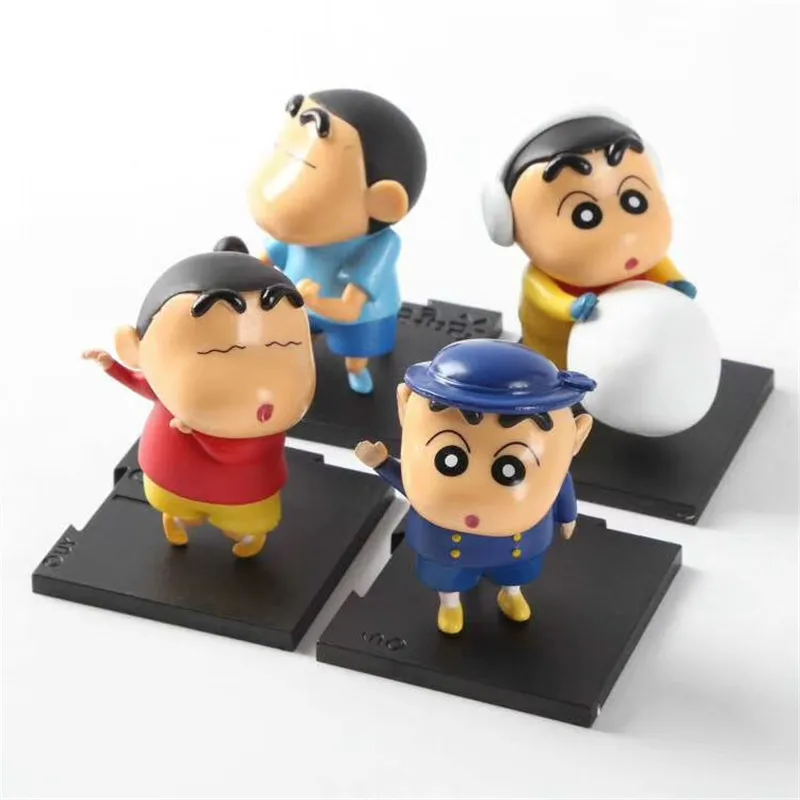 

4 Pcs Cartoon Anime Figure Crayon Shin-chan Action Figures Model Table Ornament Detachable Pendant Kids Toys
