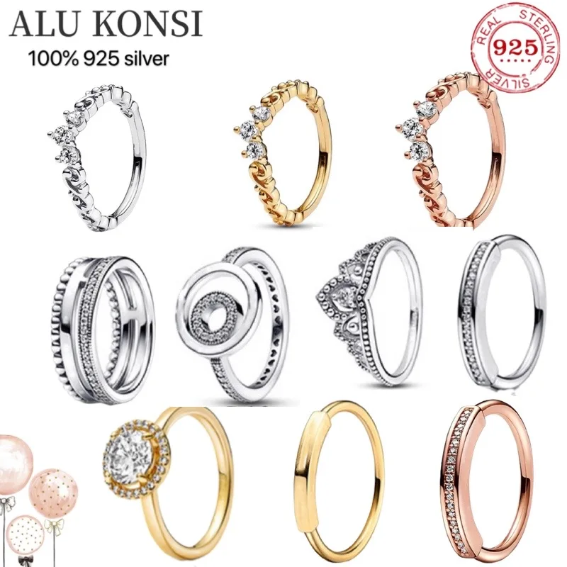 

Женское кольцо из серебра 2022 пробы, с короной и принцессой