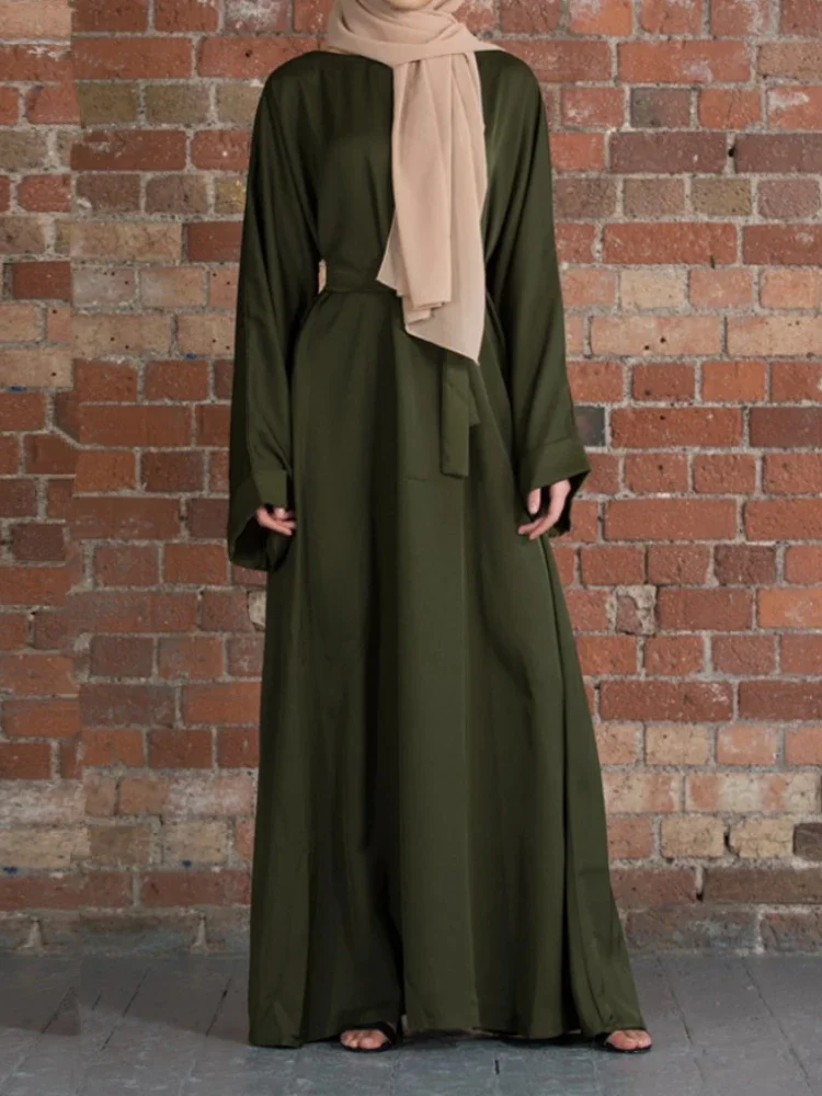 Женское Длинное Мусульманское Платье Абая Повседневный Кафтан Из Полиэстера Для