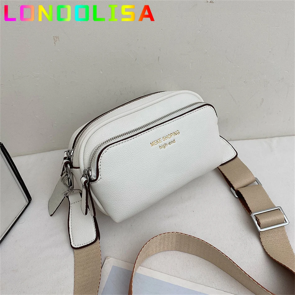

Vintage Double Layer Quality PU Leather Crossbody Bags for Women 2022 Fashion Small Shoulder Purses and Handbags Long Belt Bolsa