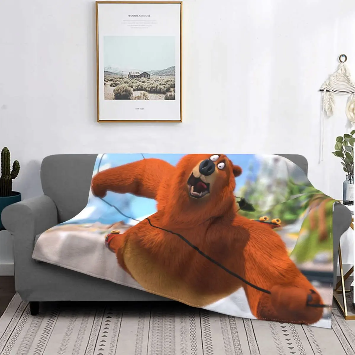 

Плед Grizzy And The lemings теплый флисовый мягкий фланелевый Медведь Аниме плед одеяло s для постельного белья диван путешествия весна осень