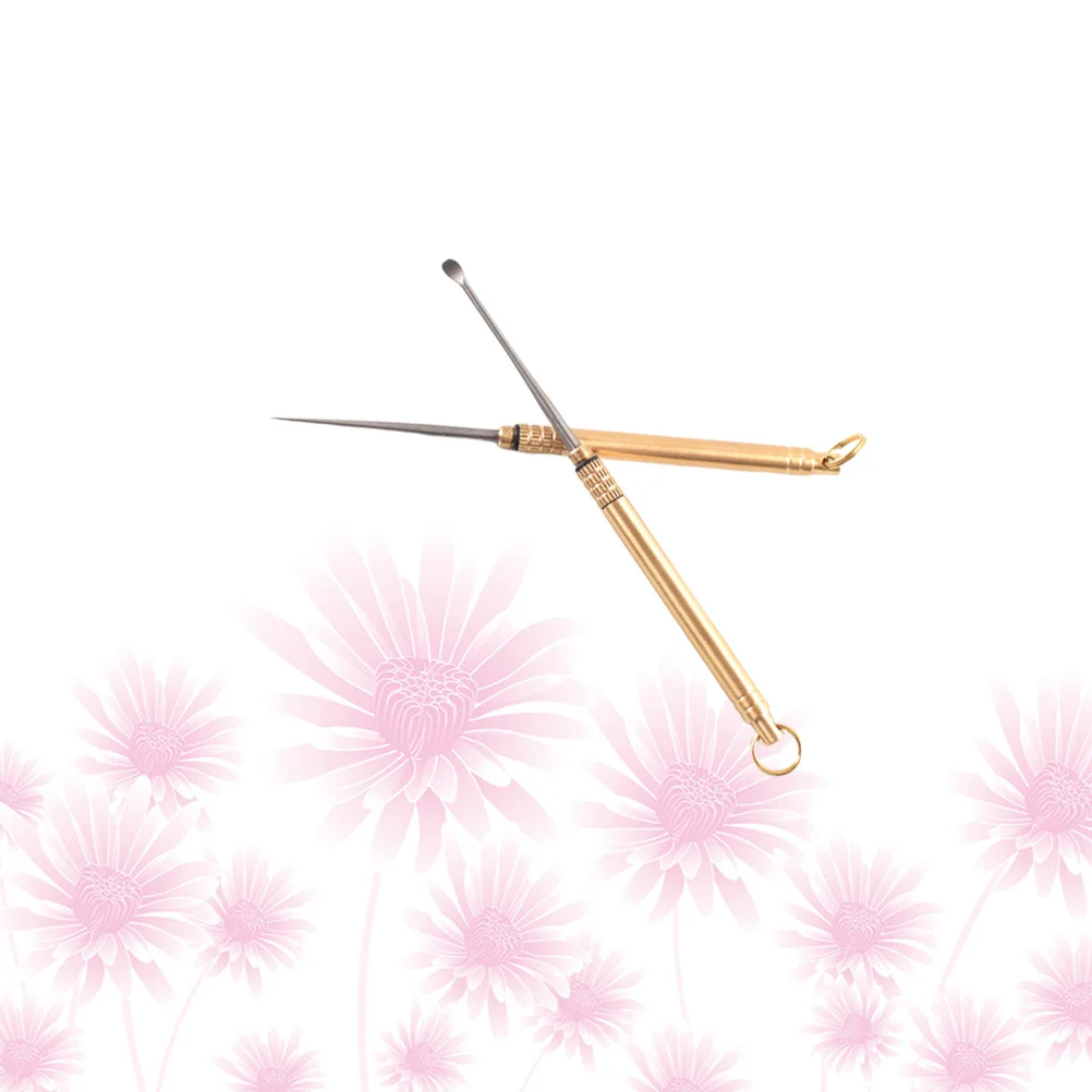 2 шт. портативная титановая зубочистка ушная ложка водонепроницаемая для зубов