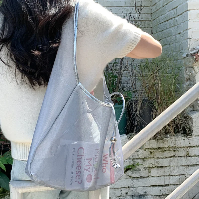Сетчатая ажурная сумка Bolsos Mujer новинка 2023 года сумка-хобо портативная легкая Femme
