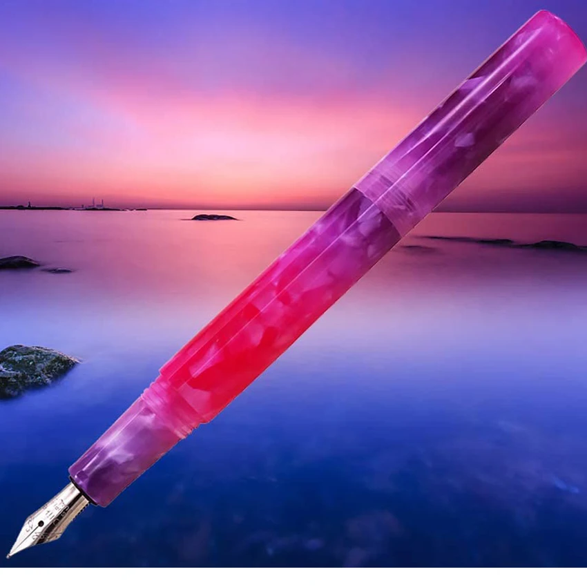 

Moonman Wanwu Creative Celluloid Mini Glass Dip Pen / Fountain Pen EF/F/Small Bent Pocket Size Dual-Use Colorful Pen Gift Box