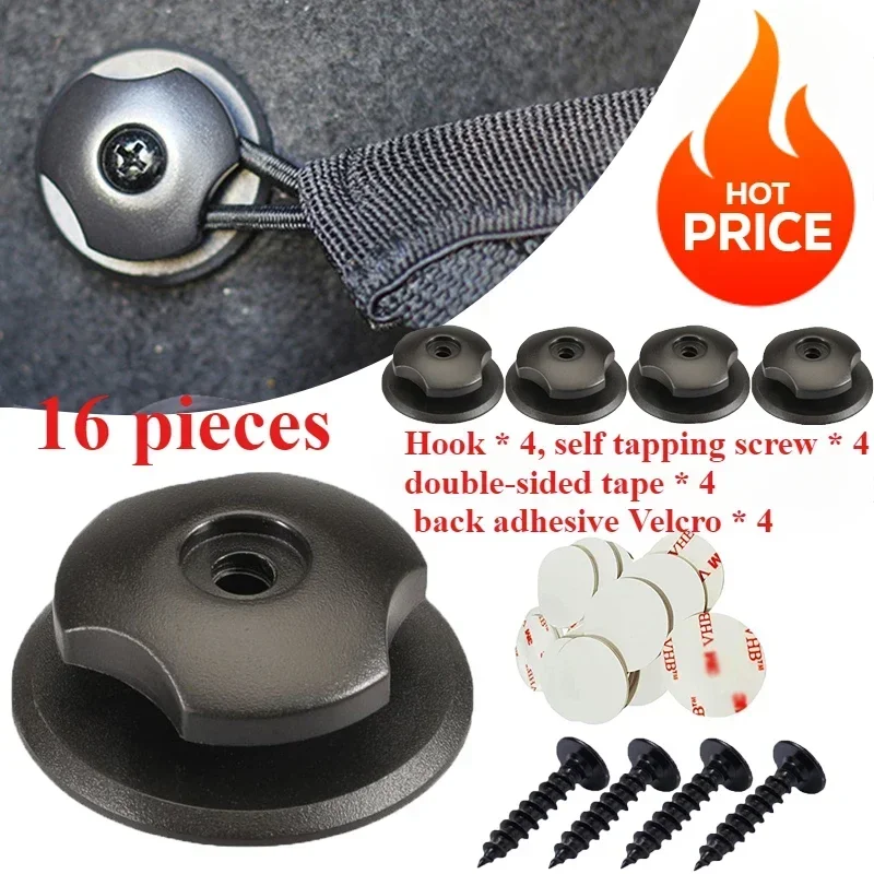 

Набор Сетка для хранения автомобиля, крючок для сумки, двойной клей, модифицированная винтовая прошивка, саморез, задний багажник, липучка, установка, автозажим