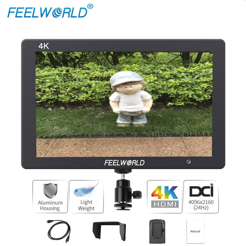 

7-дюймовый полевой монитор Feelworld T7 для камеры DSLR 4K HDMI Ultra Full HD 1920x120 0 ЖК-дисплей IPS портативный алюминиевый корпус