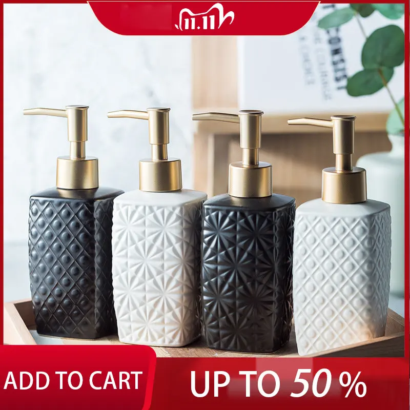 

Ceramic Foaming Bottle Push-type Nordic Style Foaming Hand Soap Dispenser Bottle Sanitizer Portable Liquid bottle