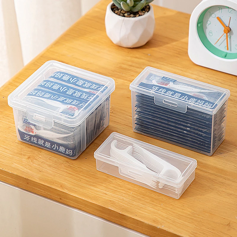 

Бытовой ватный тампон, коробка для хранения зубной нити, искусственная коробка для помощи с ремешком, прозрачная коробка для хранения мелких предметов с крышкой
