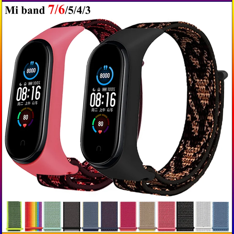 

Nylon Strap For Xiaomi Mi Band 7 4 3 5 6 Bracelet Wristband Sports Breathable Bracelet For Miband 5 4 3 Replacement Correa Strap