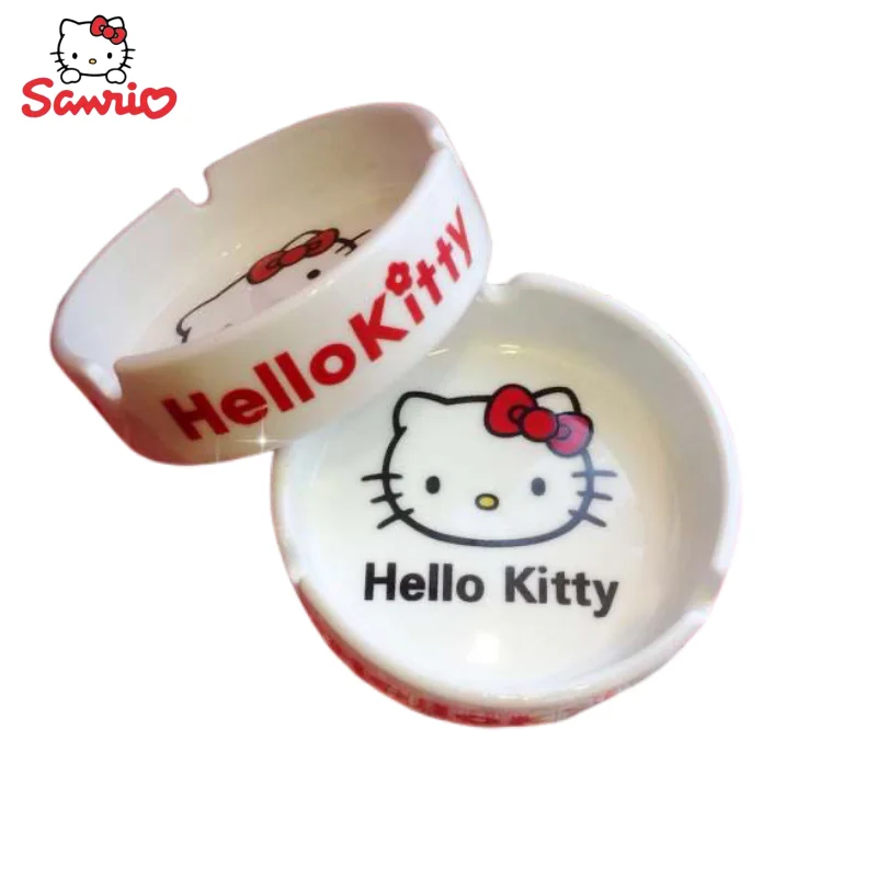 

Sanrio animation peripheral cartoon kawaii cute Hello Kitty home KTV creative personality simple ceramic ashtray gift wholesale