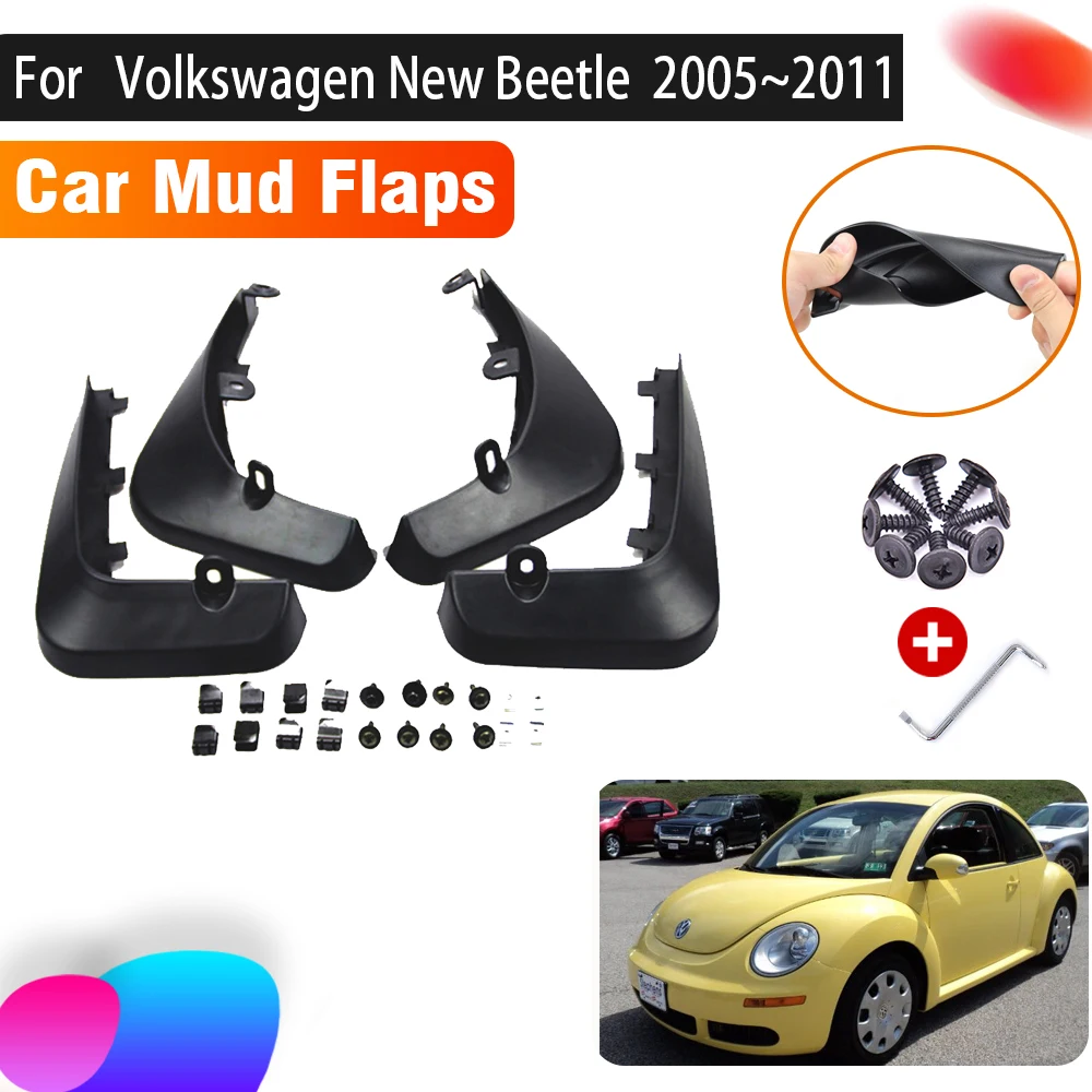 

4PCS Car Mud Flaps For Volkswagen VW New Beetle 2005~2011 2008 Auto Mudguards Splash Guard Front Rear Mud Fender Car Accessories