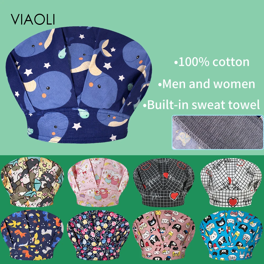 

Bakery Sushi Shop Uniform Accessories Chef Hat Waitress Kitchen Chef Scrub Work Cap Hotel Restaurant Canteen Print Sanitary Hats