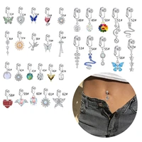 faux fake belly butterfly fake belly piercing heart angel clip on umbilical navel fake piercing butterfly cartilage earring clip