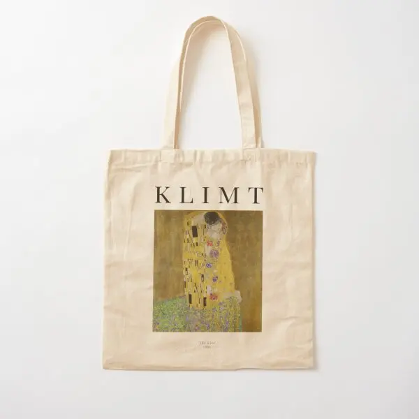 

The Kiss Gustav Klimt Exhibition Pos Canvas Bag Shopper Printed Casual Grocery Fabric Shoulder Bag Fashion Reusable Handbag