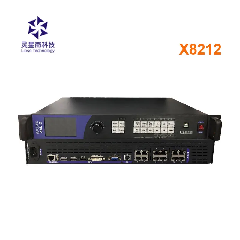 

LINSN Video Processor X8212 with7.8 Million Pixels 12 Outputs Switching Multiple Channels Seamlessly