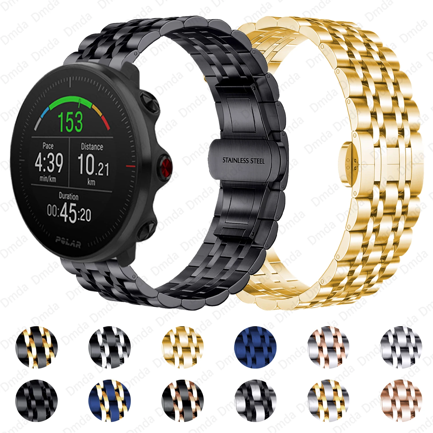 

Metal Strap For POLAR IGNITE 2 Band For POLAR IGNITE 2 VANTAGE M2 M/UNITE/ GRIT X 20/22mm Stainless Steel Wristbands Belt Bands