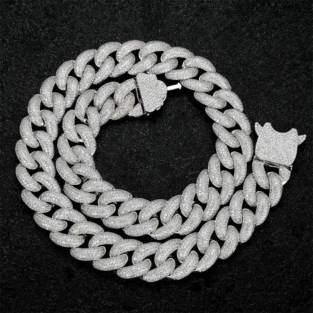 Iced Out 20 мм 20-26 дюймов застежка-застежка мужское Майами кубинское звено ожерелье