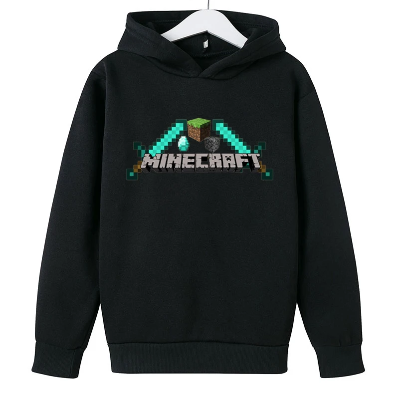 

Spring New Kids Cartoon Print Hooded Sweatshirt Hip Hop Long Sleeve Cotton Pullover