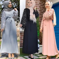 dubai turkish fashion summer kaftan inner dress muslim women casual djellaba abaya long sleeve caftan islamic clothing
