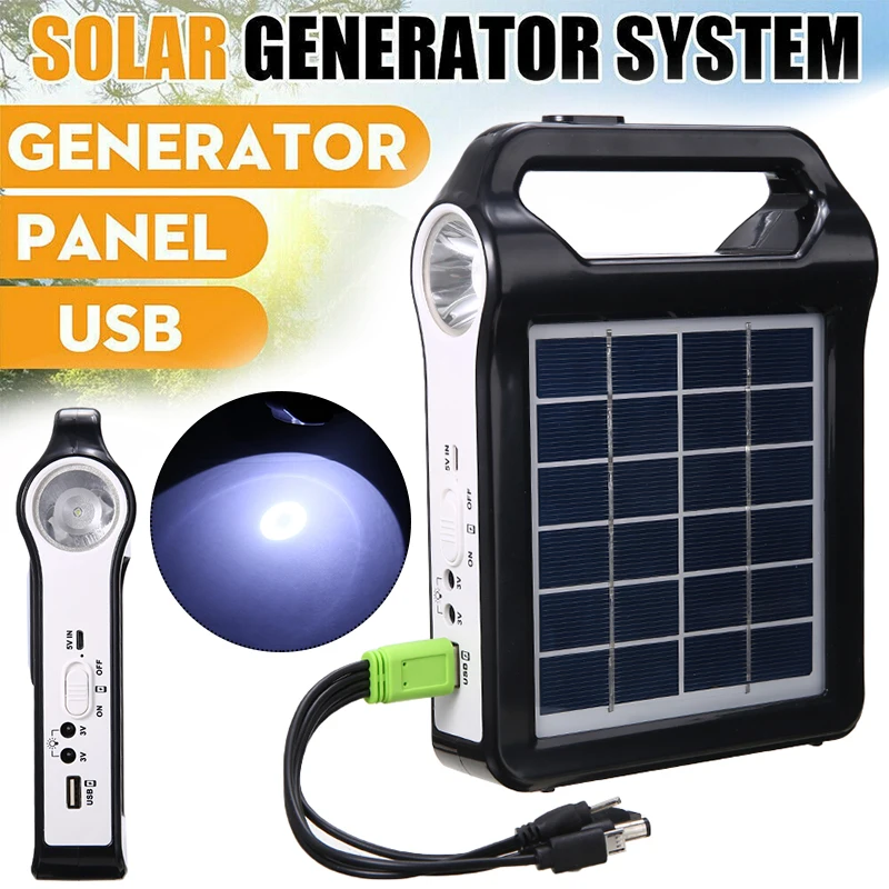 USB Charger 220V Solar Panel Portable Solar Charging Board Power System Generator For Outdoor Camping Mobile Phone Charger