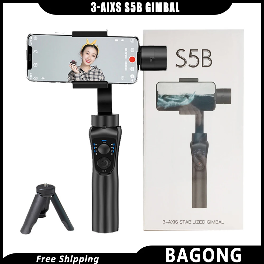 

3 Axis S5b Gimbal Professional Handheld Stabilizer Anti Shake Video Record Smartphone Cellphone Action Camera Holder For Xiaomi