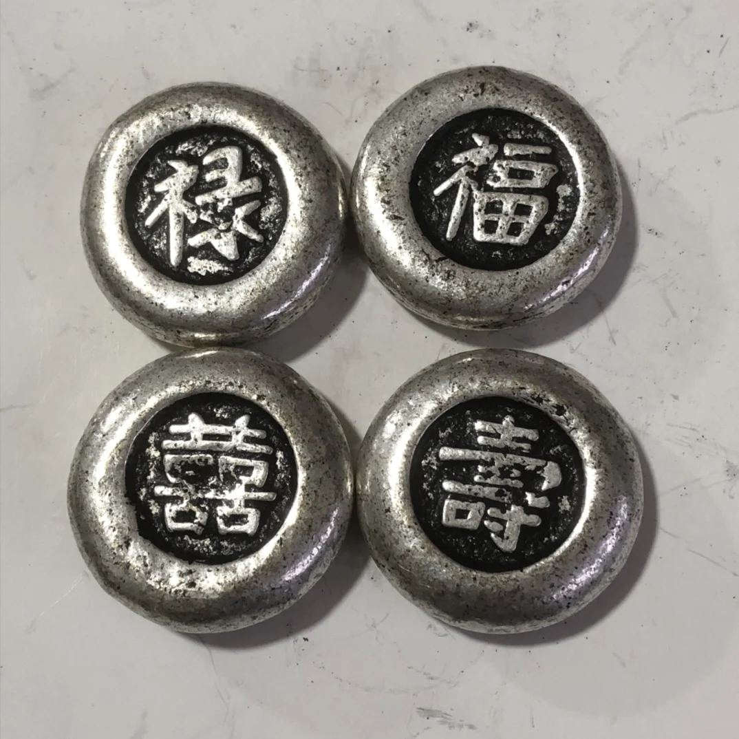 Фото Антикварная коллекция Silver Bean Fulu Shouxi, украшение для дома, мастерство, прекрасная красивая №1